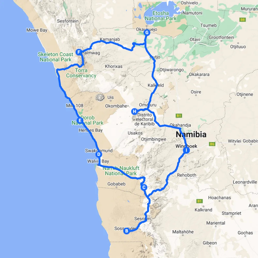 NAMIBIA MIXED TERRAIN MAP
