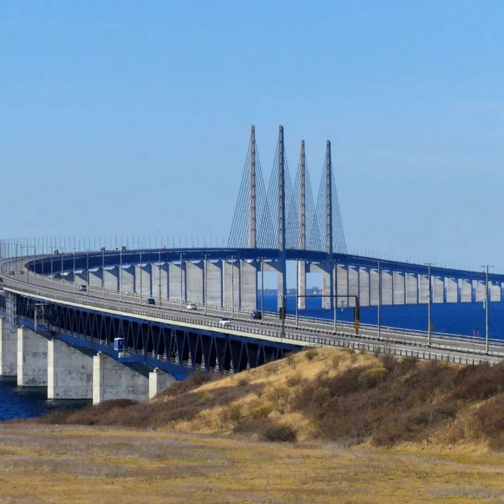 Motorcycle ride across Oresund Bridge