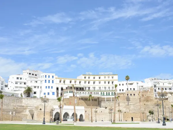 Tangier, medina walls above the port