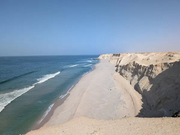 Desert cliffs and Atlantic beach near Dakhla