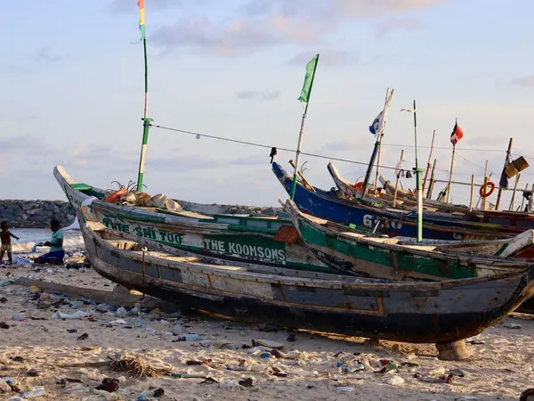 Accra, fishing canoes on the Jamestown beach