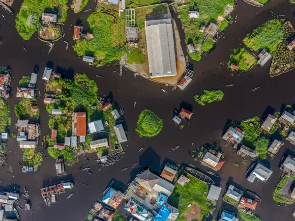 Ganvié stilt village on Lake Nokoué from above