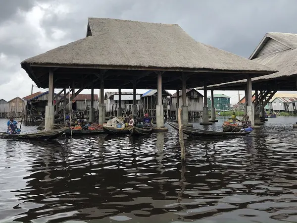 Ganvié, floating market under stilt shelters
