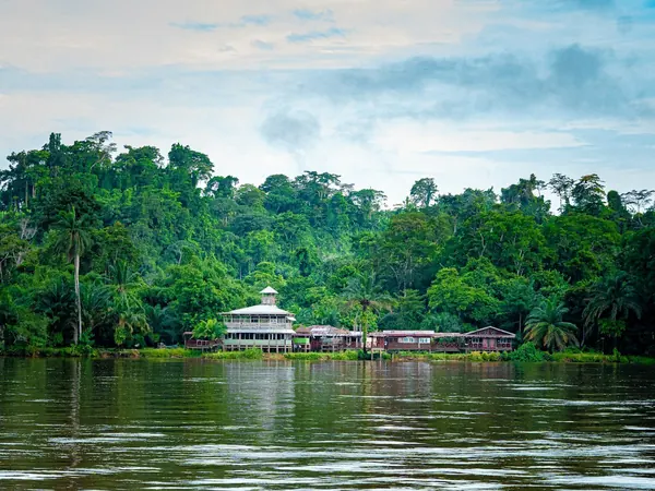 Riverside village in the Gabonese rainforest (Lambaréné area)