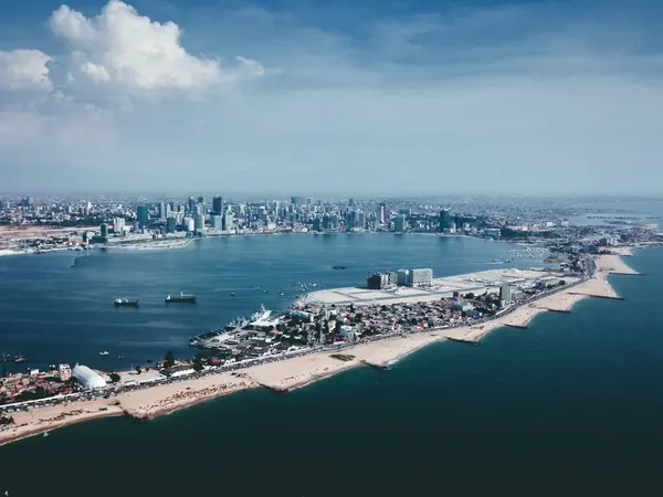 Luanda Bay and the Ilha from the air