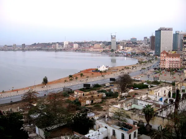 Luanda, the Marginal and bay from above