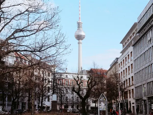 Berlin, street view with the Fernsehturm (TV Tower)