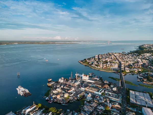 Manaus and the Rio Negro with the Rio Negro Bridge