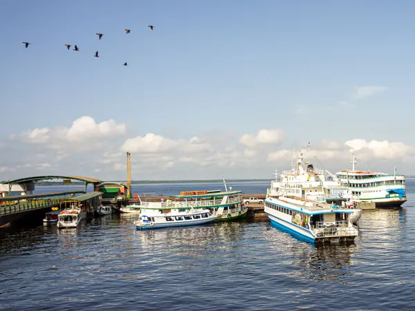 Manaus riverboat port, departure point for the Amazon boat to Santarรฉm