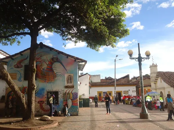 Bogotรก, Chorro de Quevedo square in La Candelaria