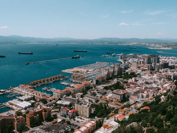 Gibraltar town and harbour from the Upper Rock