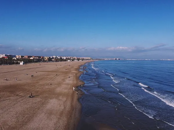 Valencia, city beach on the Mediterranean