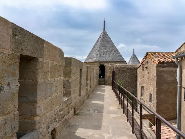Carcassonne, walkway on the ramparts of La Cité