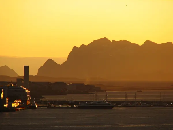 Bodø harbour at sunset