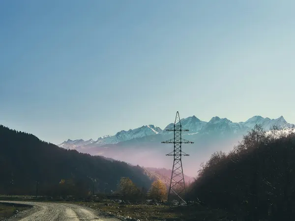 Racha, mountain road at sunrise