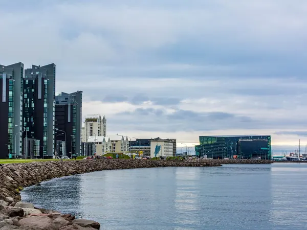 Reykjavik waterfront with Harpa concert hall