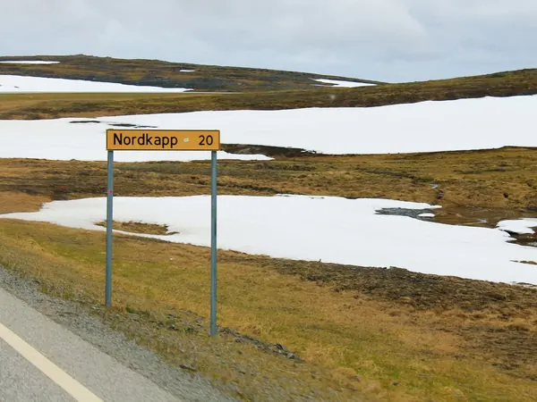 Road to Nordkapp across the tundra