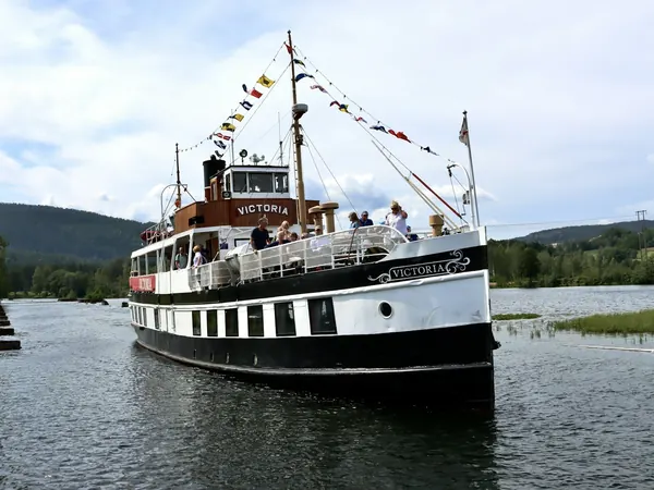 Telemark Canal, canal steamer at Lunde