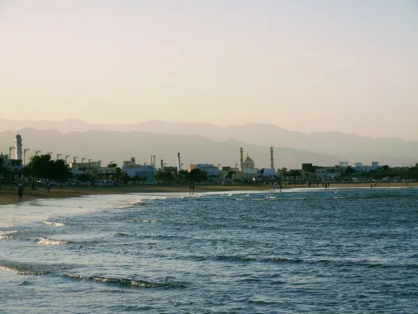 Sur, beach and town view