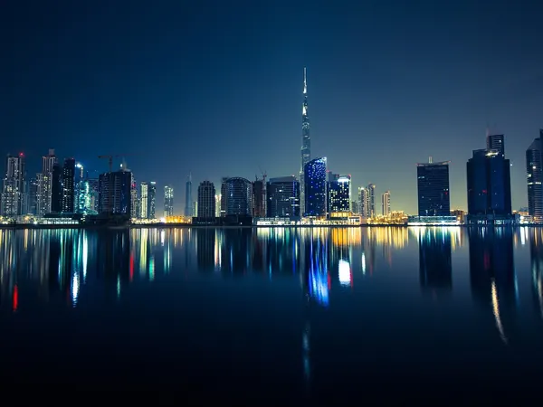 Dubai, skyline at night