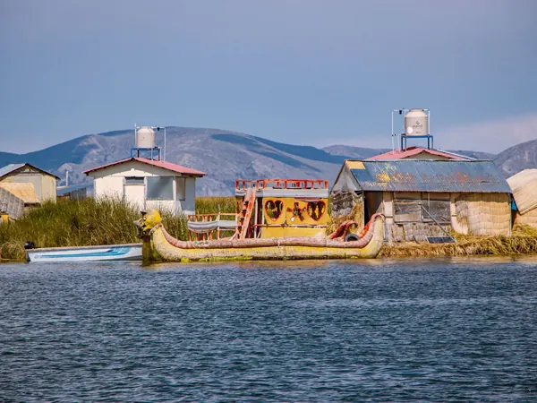 Uros floating islands on Lake Titicaca, Puno