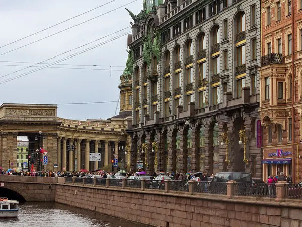 Saint Petersburg, Griboyedov Canal with Kazan Cathedral and Singer House
