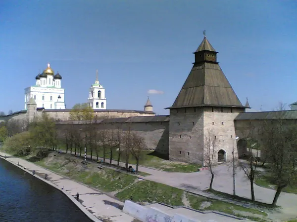 Pskov Krom (Kremlin) and Trinity Cathedral on the Velikaya River