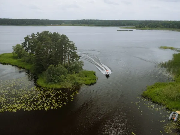 Boat on a Tver Oblast lake (Lake Derbovezh region)