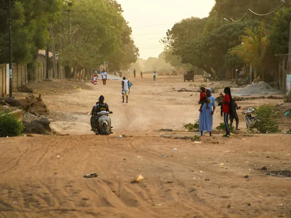 Laterite road in Bignona, Casamance