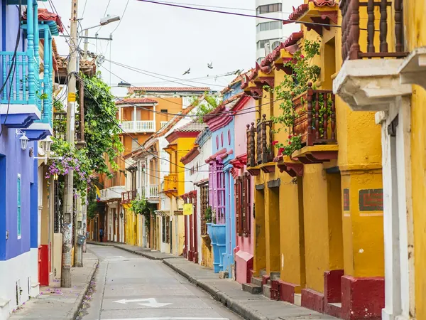 Cartagena, colonial street in the walled city