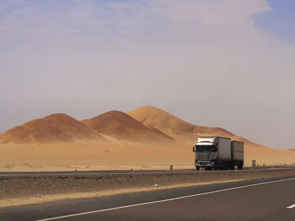 The Panamericana through Peru's northern coastal desert