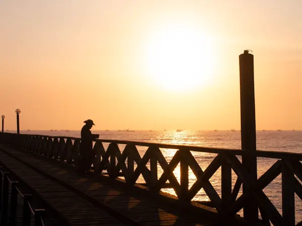 Pimentel pier at sunset, Chiclayo's beach
