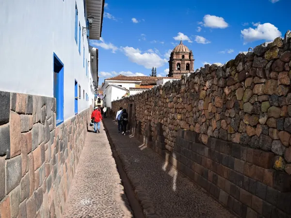 Cusco, Inca-walled street leading to the Compañía church