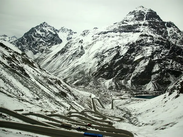 The Caracoles hairpins below the Cristo Redentor pass, Chilean side