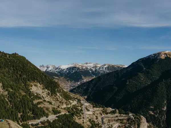 Pyrenees, mountain switchbacks in Andorra