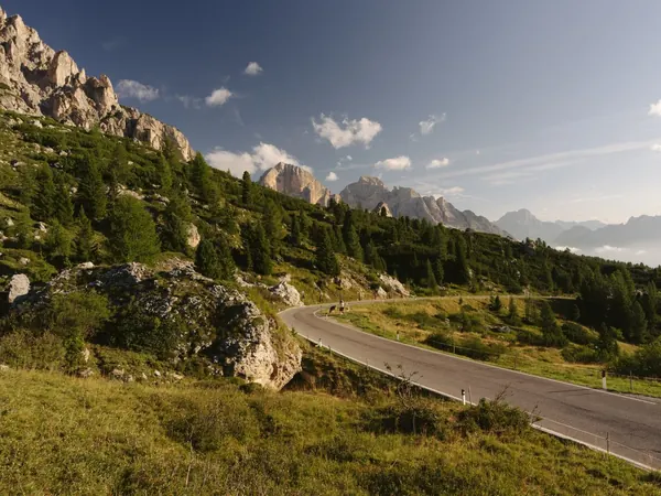 Dolomites, mountain road through the passes