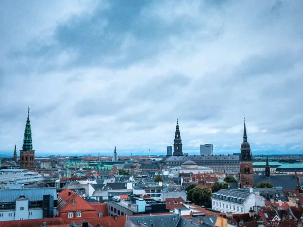 Copenhagen skyline of copper spires