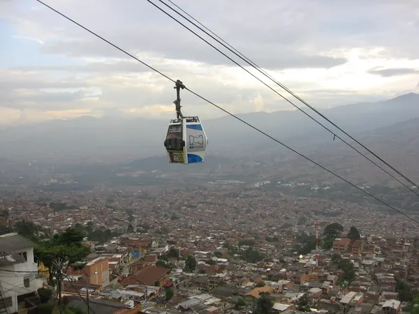 Medellín, Metrocable cable car over the hillside neighbourhoods