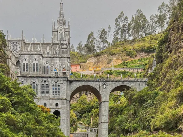 Las Lajas Sanctuary in its gorge near Ipiales, at the Ecuadorian border