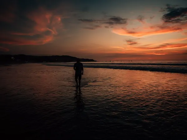 Mรกncora beach at sunset