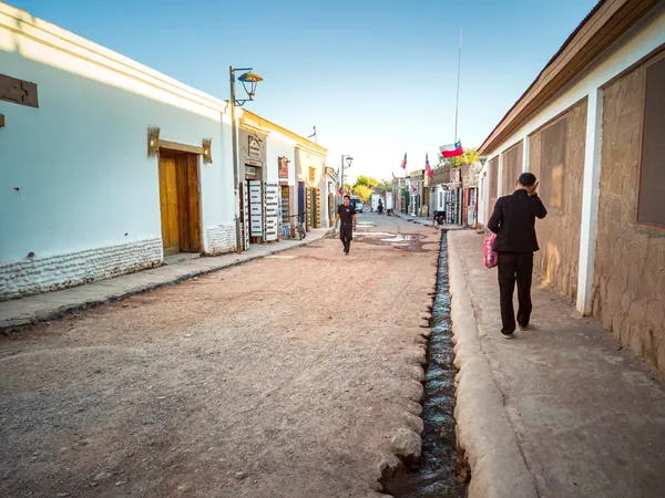 San Pedro de Atacama, adobe street in the oasis town