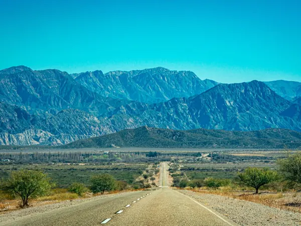 Ruta 40 at Campanas, La Rioja, below the Famatina range