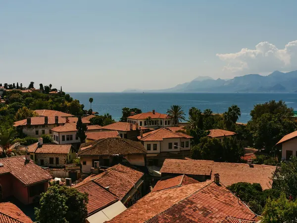 Antalya, Kaleiçi rooftops and the Mediterranean