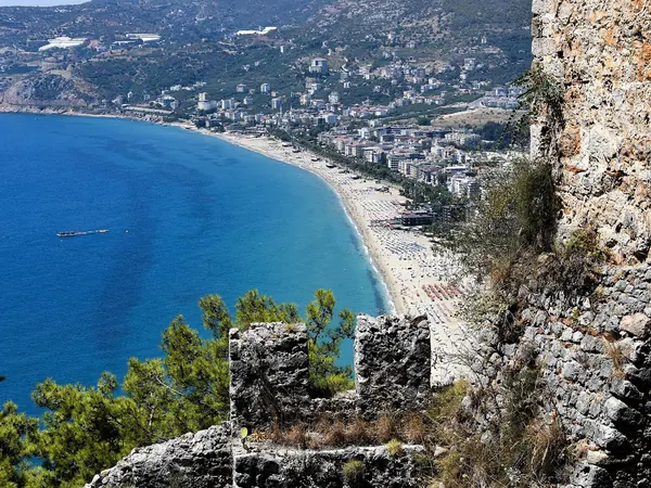 Alanya, Cleopatra Beach from the castle (coastal road to Antalya)